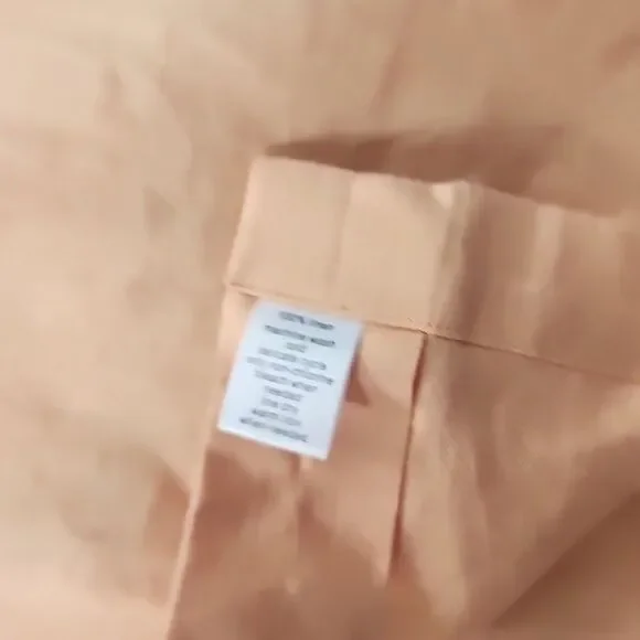 Paul Frederick Mens 100% Linen Shirt Mens Size XL Orange Collarless Long Sleeve - Picture 7 of 7